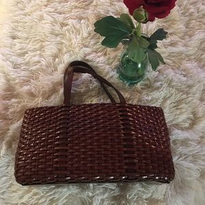Etienne Aigner - wicker purse, cognac/ color.😘